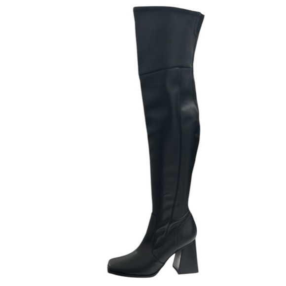 Nine West Black Begone 3 Faux Leather Tall Over-The-Knee Boots Size 8.5 - Picture 6 of 9